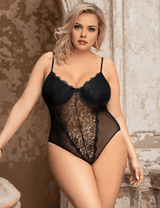 Women Plus Size Lace Sexy Bodysuit Nightwear - PRUSES