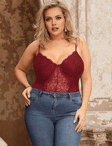 Women Plus Size Lace Sexy Bodysuit Nightwear - PRUSES