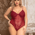 Women Plus Size Lace Sexy Bodysuit Nightwear - PRUSES