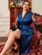 Women Plus Size Lace Silk Panel Robe | PRUSES - PRUSES