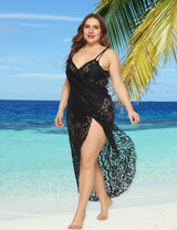 Women Plus Size Lace Spaghetti Strap Cover Up - PRUSES