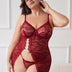 Women Plus Size Lace Spliced Slit Lingerie | PRUSES - PRUSES