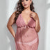 Women Plus Size Lace Transparent Nightgown - PRUSES