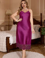 Women Plus Size Lace Trim Satin Cami Nightgown | PRUSES - PRUSES