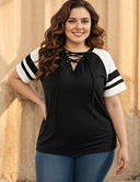 Women Plus Size Lace Up Front Tops | PRUSES - PRUSES