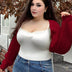 Women Plus Size Lantern Sleeve Knit Shrug Cardigan - PRUSES