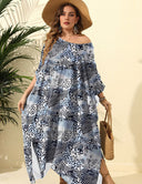 Women Plus Size Leopard Print Cover - Up Floor Length | PRUSES - PRUSES