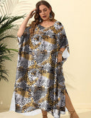 Women Plus Size Leopard Print Cover - Up Floor Length | PRUSES - PRUSES