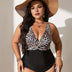 Women Plus Size Leopard Print Fat Lady Bikini - PRUSES