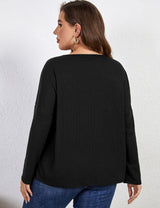 Women Plus Size Leopard Print Long Sleeve T Shirt | PRUSES - PRUSES