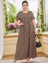 Women Plus Size Leopard Print Maxi Dress | PRUSES - PRUSES