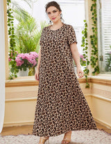 Women Plus Size Leopard Print Maxi Dress | PRUSES - PRUSES