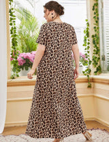 Women Plus Size Leopard Print Maxi Dress | PRUSES - PRUSES
