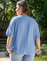 Women Plus Size Leopard Print Patch Colorblock T Shirt | PRUSES - PRUSES