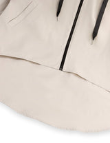 Women Plus Size Light Beige Hooded Windbreaker Coat - PRUSES