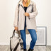 Women Plus Size Light Beige Hooded Windbreaker Coat - PRUSES
