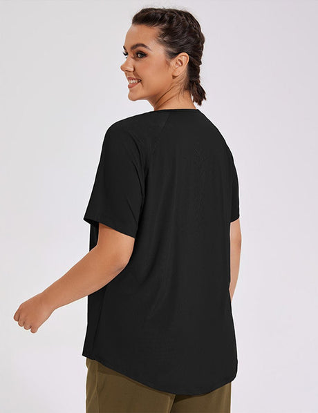 Women Plus Size Lightweight Breathable Quick Dry Yoga Top | PRUSES - PRUSES