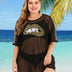 Women Plus Size Lips Mesh Bikini Cover Up - PRUSES