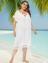 Women Plus Size Long Fringe Beach Dress Cover Up | PRUSES - PRUSES