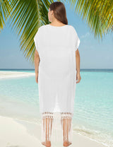 Women Plus Size Long Fringe Beach Dress Cover Up | PRUSES - PRUSES