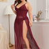 Women Plus Size Long Mesh Babydoll Chemise - PRUSES