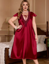 Women Plus Size Long Satin Nightgown | PRUSES - PRUSES