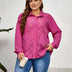 Women Plus Size Long Sleeve Cutout Button Blouse | PRUSES - PRUSES