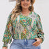 Women Plus Size Long Sleeve Paisley Print Shirt | PRUSES - PRUSES