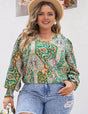 Women Plus Size Long Sleeve Paisley Print Shirt | PRUSES - PRUSES