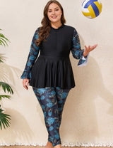 Women Plus Size Long Sleeve Surf Swimsuit | PRUSES - PRUSES