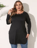 Women Plus Size Long Sleeve Tops Side Slit | PRUSES - PRUSES