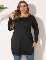 Women Plus Size Long Sleeve Tops Side Slit | PRUSES - PRUSES