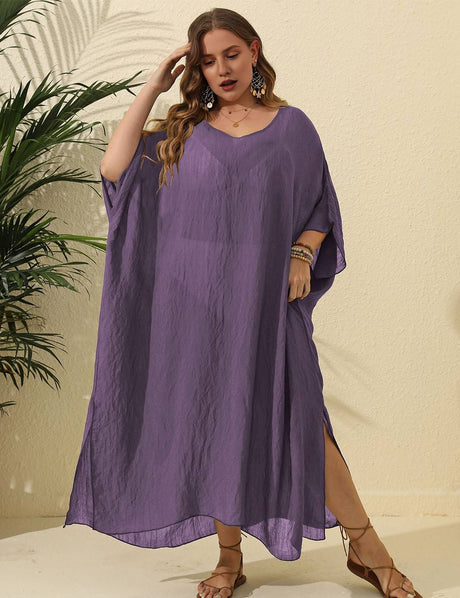 Women Plus Size Loose Bikini Cover up - PRUSES
