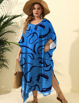 Women Plus Size Loose Double Slit Cover Up Beach Vacation | PRUSES - PRUSES