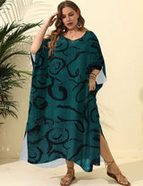 Women Plus Size Loose Double Slit Cover Up Beach Vacation | PRUSES - PRUSES