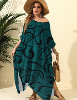 Women Plus Size Loose Double Slit Cover Up Beach Vacation | PRUSES - PRUSES
