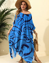Women Plus Size Loose Double Slit Cover Up Beach Vacation | PRUSES - PRUSES