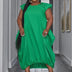 Women Plus Size Loose Pockets Elegant Maxi Dress - PRUSES