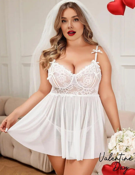 Women Plus Size Mesh perspective Babydoll | PRUSES - PRUSES