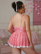 Women Plus Size Mesh Printed Babydoll | PRUSES - PRUSES