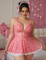 Women Plus Size Mesh Printed Babydoll | PRUSES - PRUSES