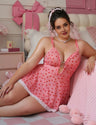 Women Plus Size Mesh Printed Babydoll | PRUSES - PRUSES