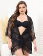 Women Plus Size Mesh See Through Robe Three - Piece Set | PRUSES - PRUSES