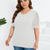 Women Plus Size Mesh Sleeves Short Sleeve T-Shirt | PRUSES - PRUSES
