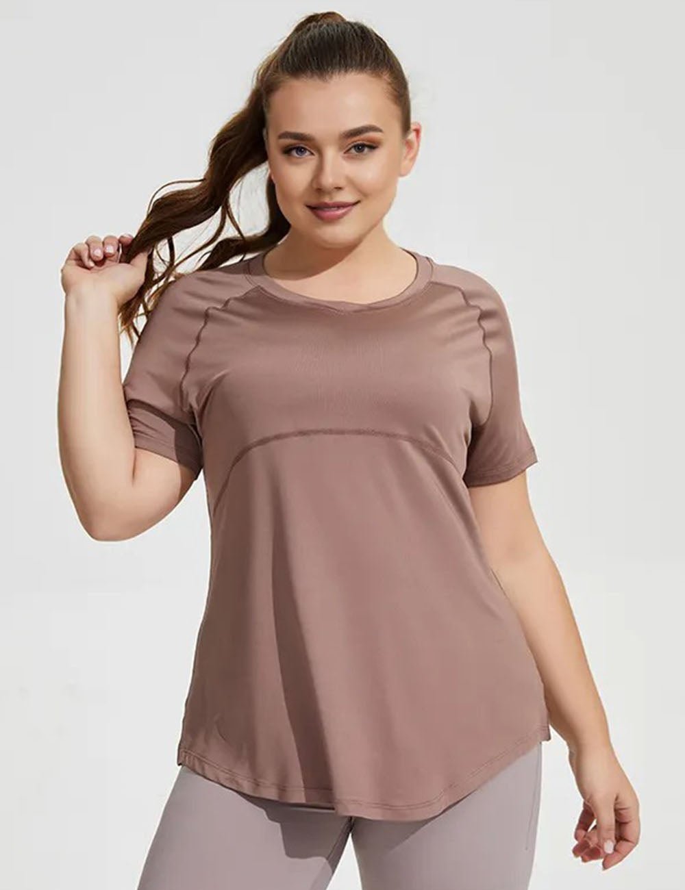 Women Plus Size Mesh Yoga Shirt Breathable Slim Sports Tops | PRUSES - PRUSES