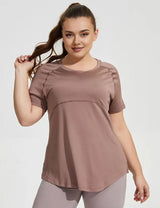 Women Plus Size Mesh Yoga Shirt Breathable Slim Sports Tops | PRUSES - PRUSES