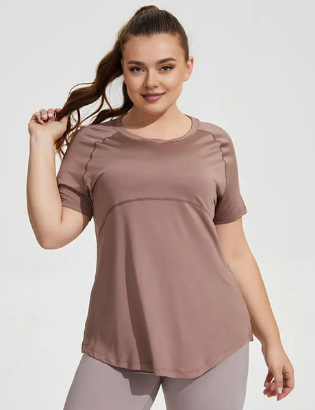 Women Plus Size Mesh Yoga Shirt Breathable Slim Sports Tops | PRUSES - PRUSES