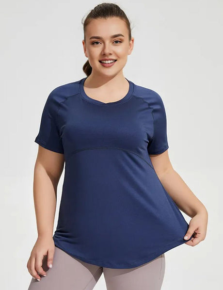 Women Plus Size Mesh Yoga Shirt Breathable Slim Sports Tops | PRUSES - PRUSES
