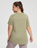 Women Plus Size Mesh Yoga Shirt Breathable Slim Sports Tops | PRUSES - PRUSES