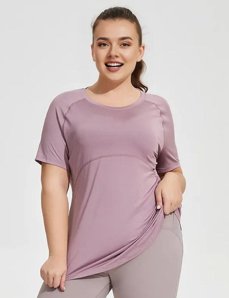 Women Plus Size Mesh Yoga Shirt Breathable Slim Sports Tops | PRUSES - PRUSES